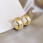 Quilted Hoop Earring 1 Pair - One Size