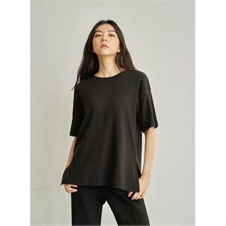 Slit-side Brushed Fleece T-shirt