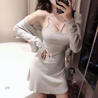 Cross Front Strappy Dress / Light Jacket
