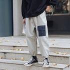 Drawstring-cuff Straight-cut Cargo Pants