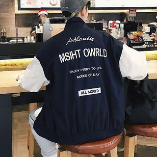 Lettering Zip-up Blazer