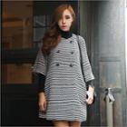 3/4-sleeve Double-breasted Coat