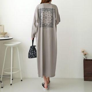 Letter Paisley-printed Long T-shirt Dress