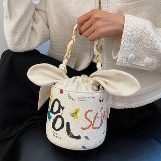 Print Chain Bucket Bag