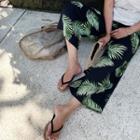 Vacation Look Foliage Culottes Navy Blue - One Size