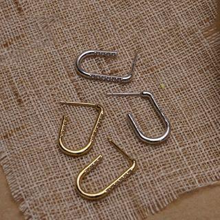 925 Sterling Silver Oval Open Hoop Earring