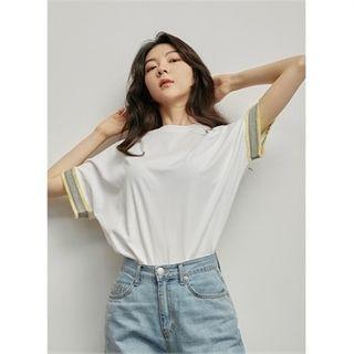 Fringe-trim Dip-back Top