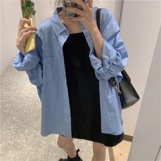 Plain Shirt / Spaghetti Strap A-line Dress