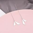 925 Sterling Silver Triangle Dangle Earring Es776 - 1 Pair - One Size