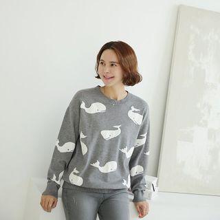 Crewneck Whale Patter Sweater