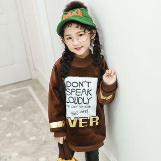 Letter Long-sleeve Velvet Sweatshirt