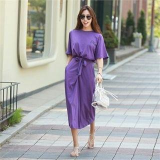 Think Printing Tie-waist T-shirt Dress
