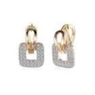 Elegant Sparkling Square Cubic Zircon Earrings Champagne - One Size