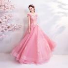 Short-sleeve Off Shoulder Ball Gown