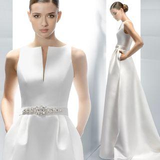 Sleeveless Satin Evening Gown