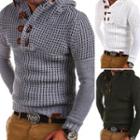 Chunky Knit Placket Hoodie