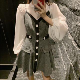 Strappy A-line Dress / Chiffon Top