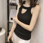 Cut Out Halter Knit Top