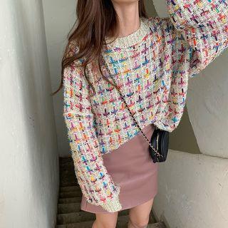 Round Neck Chunky Knit Sweater As Shown In Figure - One Size