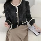Houndstooth Button-up Cardigan