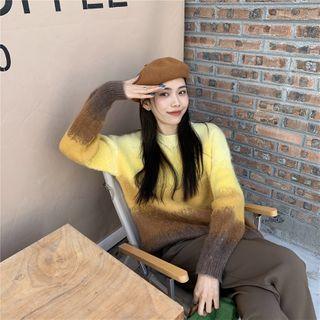 Round Neck Sweater Yellow & Brown - One Size