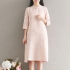 Stand-collar Print Qipao Dress