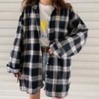 Long-sleeve Loose-fit Check Shirt As Shown In Figure - One Size