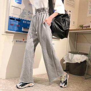 Paperbag-waist Wide Sweatpants