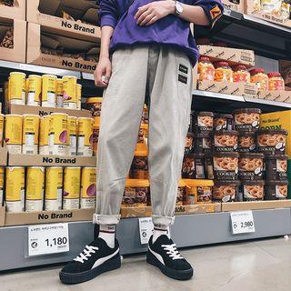 Patched Straight-leg Pants