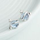 925 Sterling Silver Gemstone Stud Earring 1 Pair - S925 Silver - Blue & Silver - One Size