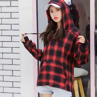Plaid Hoodie Plaid - One Size
