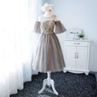 Embellished Cold-shoulder Short Prom Dress