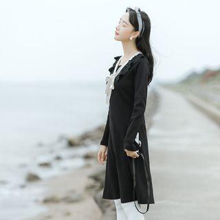 V-neck Tie-neck Dress