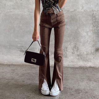 Plain Slits Denim Pants