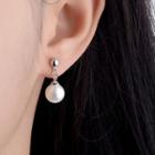 Faux Pearl Sterling Silver Dangle Earring 1 Pair - Off-white - One Size