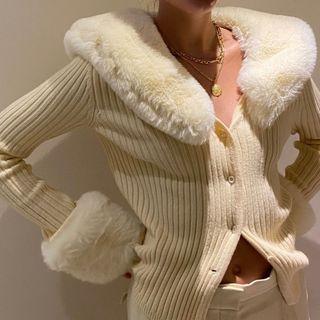 Fluffy Ribbed Knit Cardigan