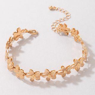Floral Bangle 20803 - 1pc - Gold - One Size