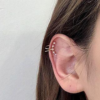 Rabbit Ear Faux Pearl Cuff Earring Am1245 - Pearls Cuff Earring - One Size