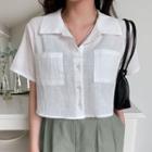 Dual-pocket Cropped Shirt