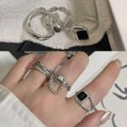 Set Of 3: Ring 2515a - 3 Piece - Chain - Ring - Black - One Size