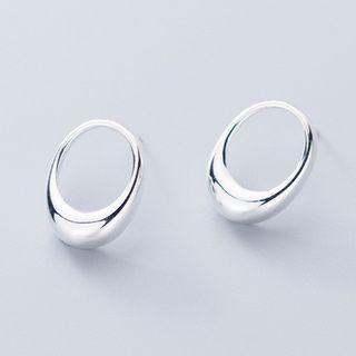 Oval Stud Earring S925 Sterling Silver - 1 Pair - As Shown In Figure - One Size