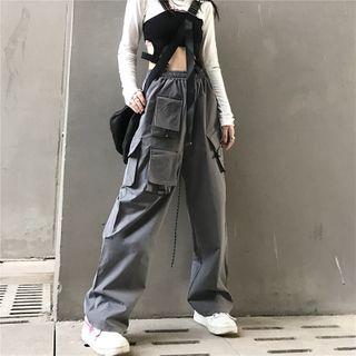 Elastic-waist Front Pocket Cargo Pants