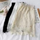 Leaf-print Lace Midi Skirt