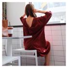 3/4-sleeve Twist-back T-shirt Dress