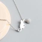 925 Sterling Silver Cat Pendant Necklace S925 Sterling Silver - Silver - One Size