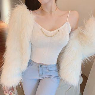 Chain Knit Cropped Camisole Top
