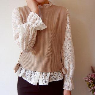 Sleeveless Tie-hem Knit Top