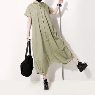 Short-sleeve Crop Harem Jumpsuit
