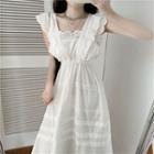 Sleeveless Eyelet Lace A-line Midi Dress White - One Size