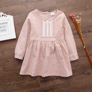 Long-sleeve Embroidery Striped Dress